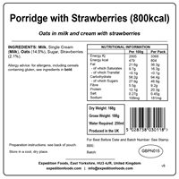 Expedition Foods Porridge with Strawberries (Vegetarian, 800kcal)																		