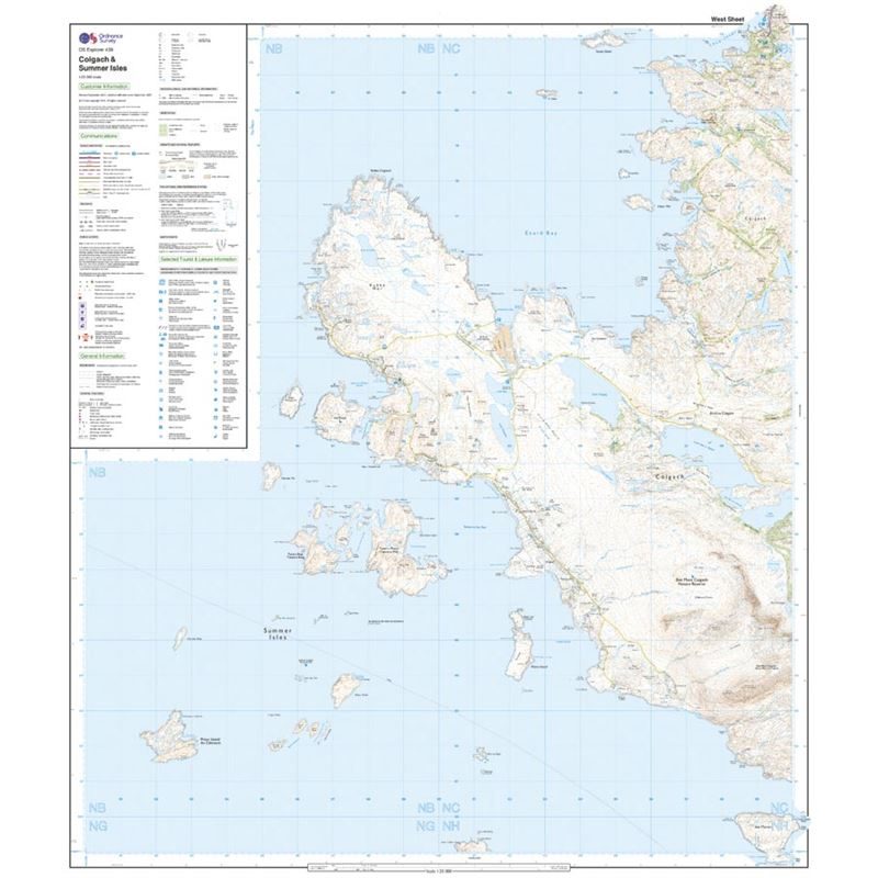OS Explorer 439 Paper Coigach & Summer Isles 1:25,000 west sheet