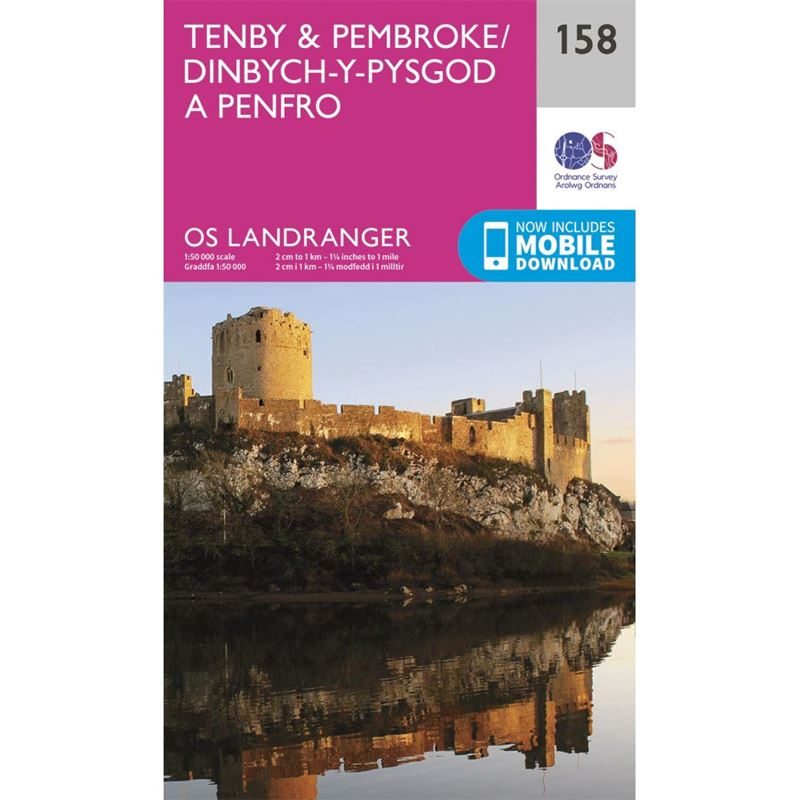 OS Landranger 158 Paper Tenby & Pembroke