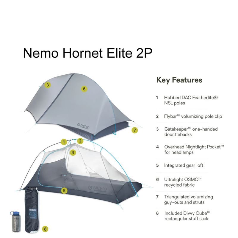 Nemo Hornet Elite OSMO Ultralight Backpacking 2 Person Tent