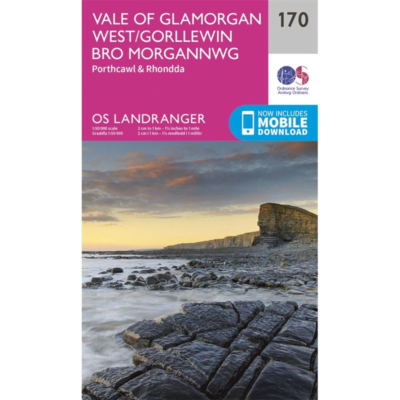 OS Landranger 170 Paper - Vale of Glamorgan West