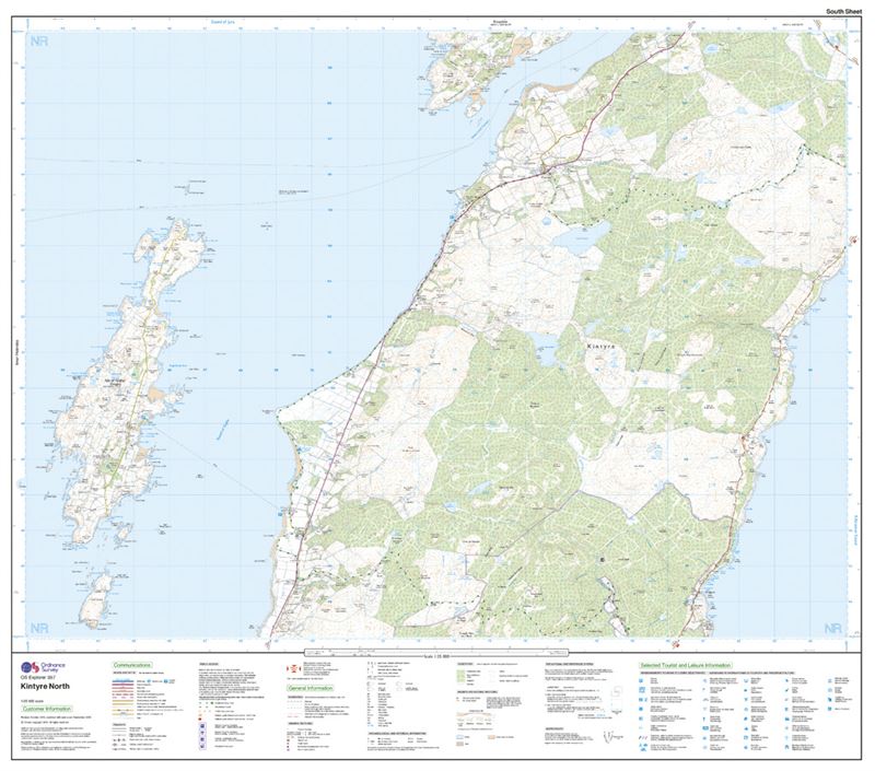 OS Explorer 357 Paper - Kintyre North north sheet
