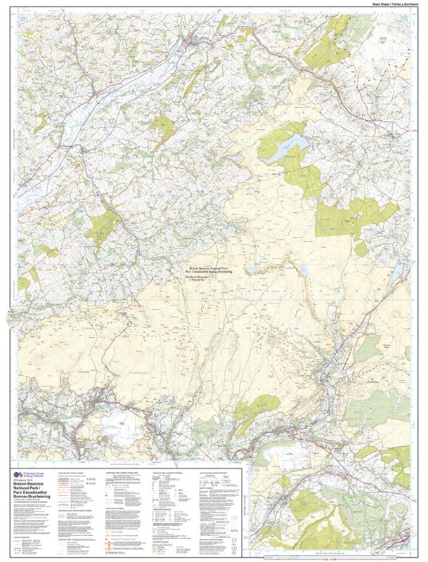 OS OL/Explorer 12 Paper - Brecon Beacons Western Area west sheet