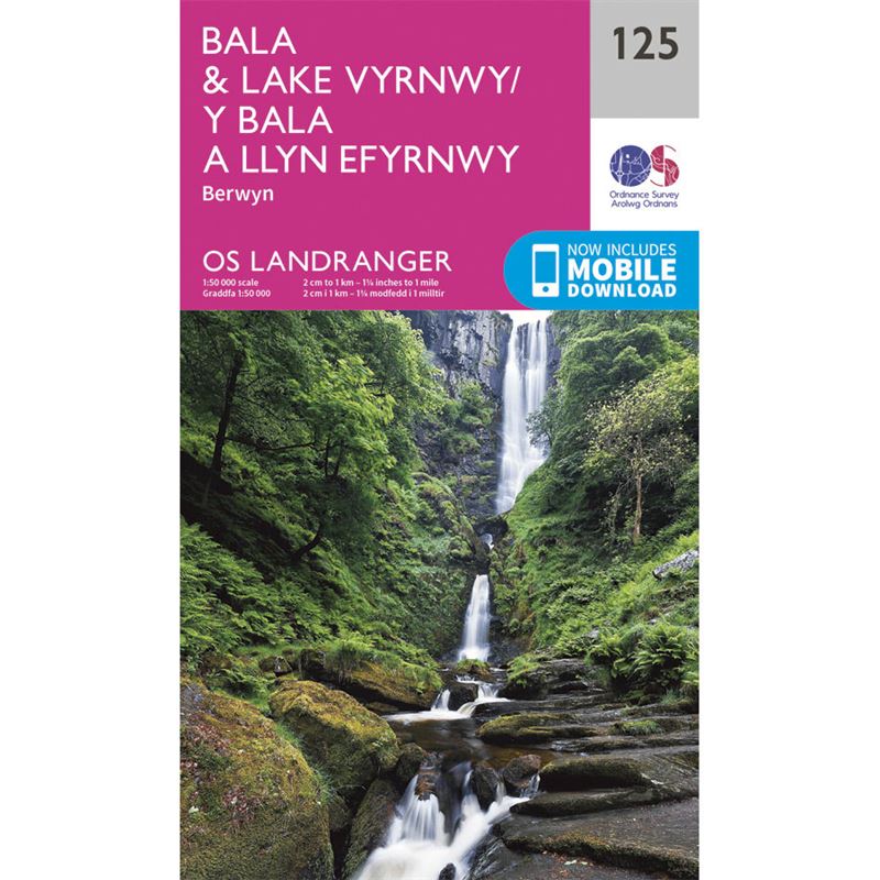 OS Landranger 125 - Paper Bala & Lake Vyrnwy