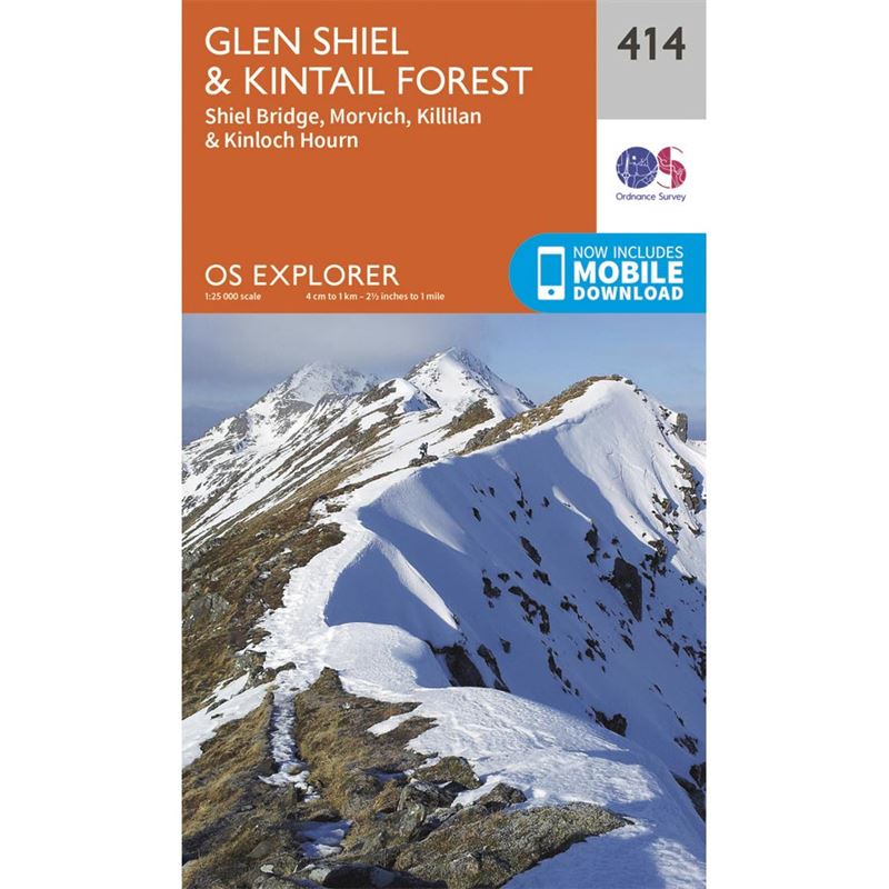 OS Explorer 414 Paper Glen Shiel & Kintail Forest 1:25,000