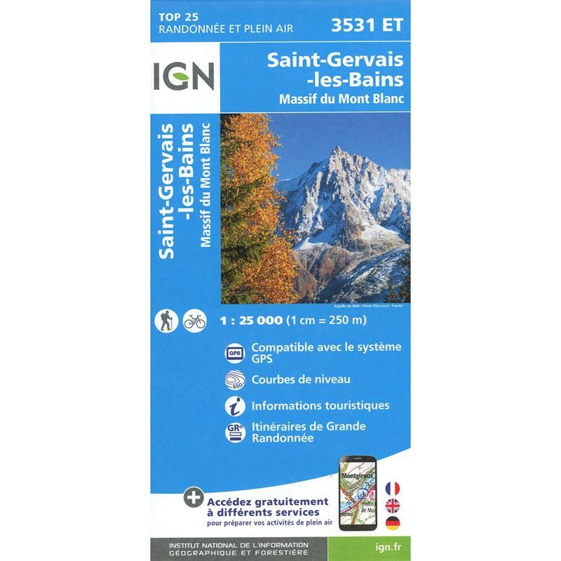 IGN 3531ET - St-Gervais-les-Bains, Massif du Mt Blanc
