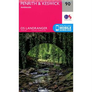 OS Landranger 90 Paper - Penrith & Keswick 1:50,000