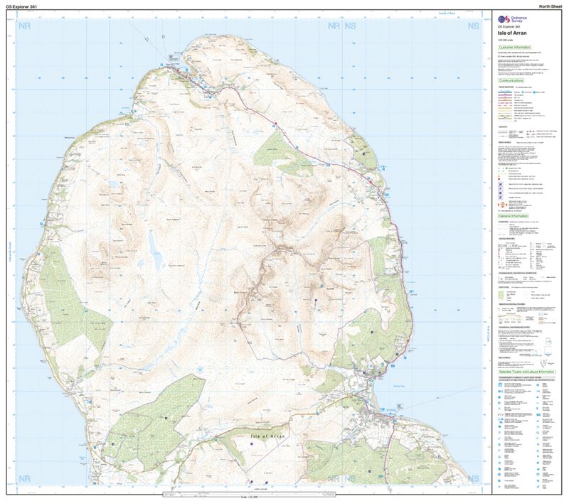 OS Explorer 361 Paper - Isle of Arran north sheet