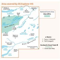 OS Explorer 415 Paper - Glen Affric & Glen Moriston 1:25,000 coverage