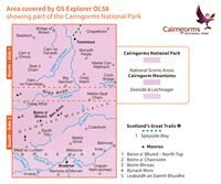 OS OL/Explorer 58 Paper - Braemar, Tomintoul & Glen Avon coverage