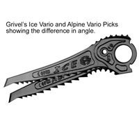 Grivel Ice Vario and Alpine Vario angle comparison