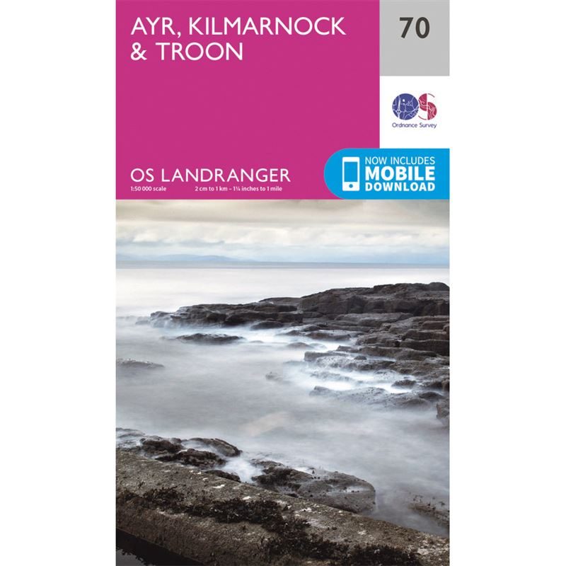 OS Landranger 70 Paper - Ayr, Kilmarnock & Troon
