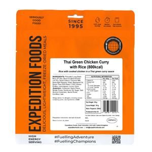 Expedition Foods Thai Green Chicken Curry with Rice (Dairy Free, Gluten Free, 800kcal)																	