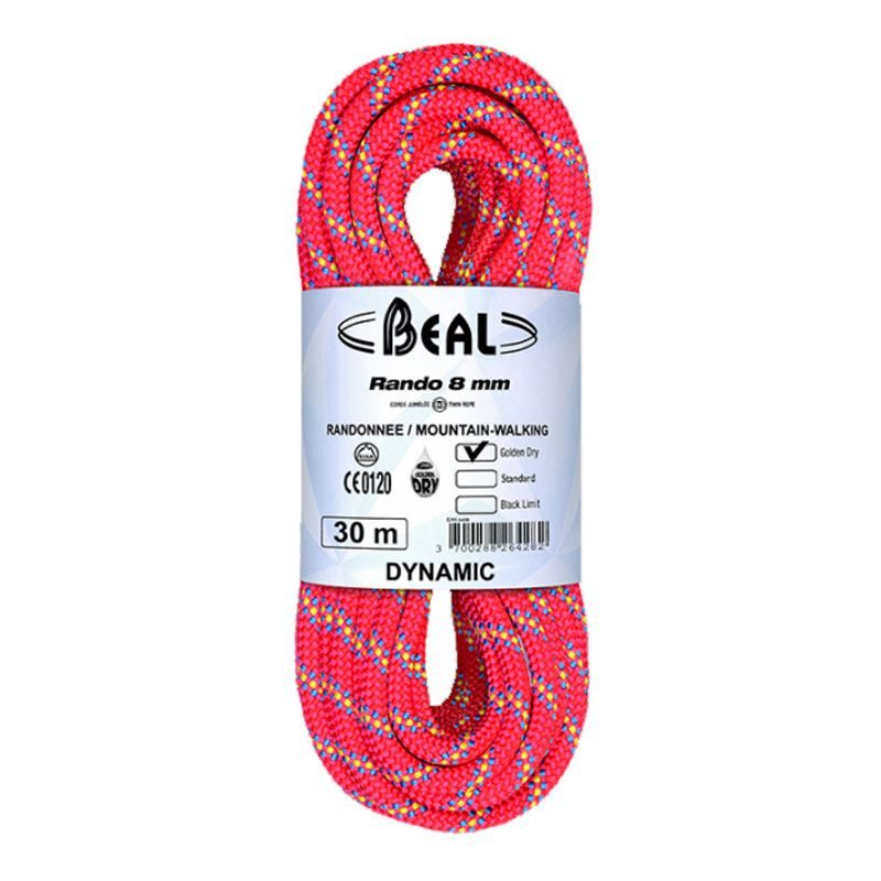 Beal Rando 8mm 30m Walkers' Confidence Rope Golden Dry