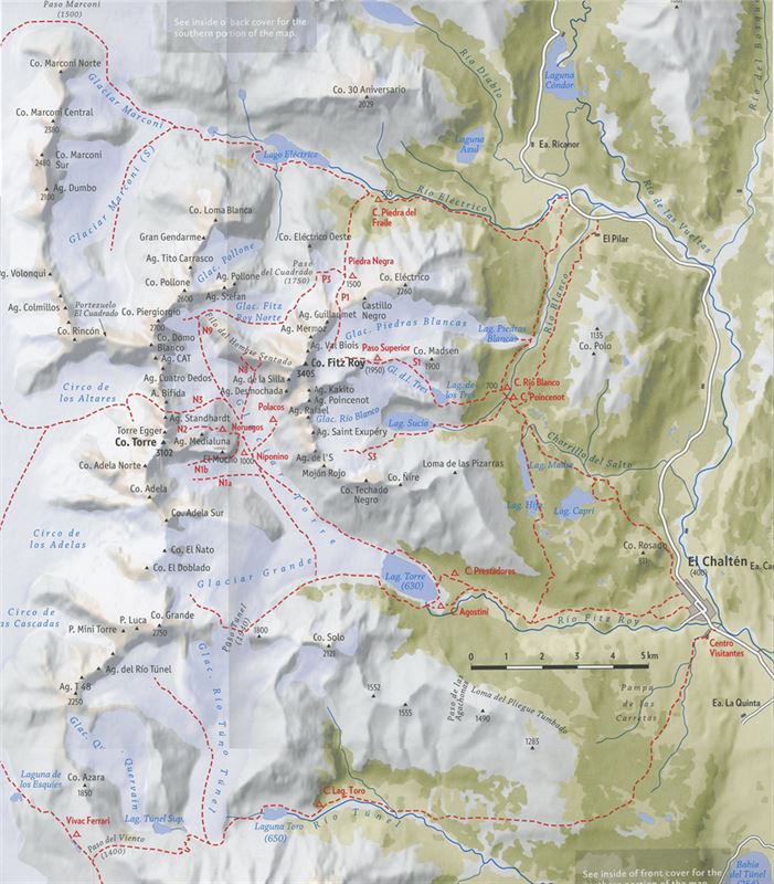 Patagonia Vertical: Chaltén Massif map