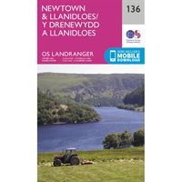 OS Landranger 136 Paper - Newtown & Llanidloes