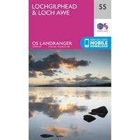 OS Landranger 55 Paper - Lochgilphead & Loch Awe