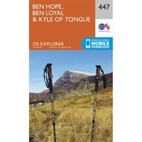 OS Explorer 447 Paper - Ben Hope, Ben Loyal and Kyle of Tongue 1:25,000