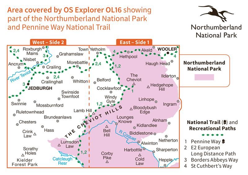 OS OL16 The Cheviot Hills coverage