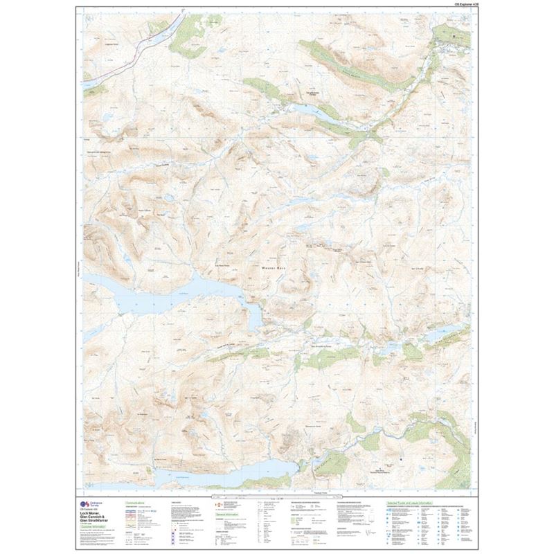 OS Explorer 430 Paper Loch Monar, Glen Cannich & Strathfarrar 1:25,000 sheet