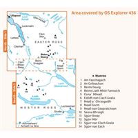 OS Explorer 436 Paper - Beinn Dearg & Loch Fannich 1:25,000 coverage