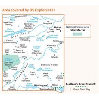OS Explorer 431 Paper - Glen Urquhart & Strathglass 1:25,000 coverage