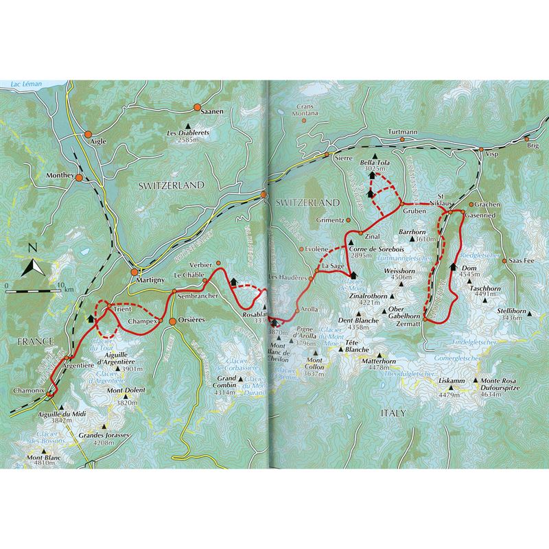 Chamonix to Zermatt map