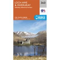 OS Explorer 360 Paper - Loch Awe & Inveraray