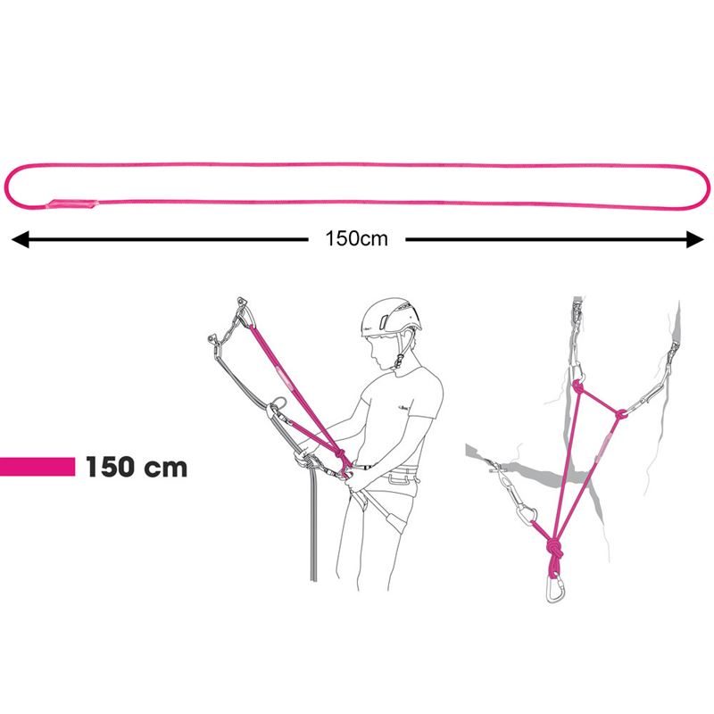 Beal Dynaloop 8.3mm Rope Sling 150cm Pink diagram