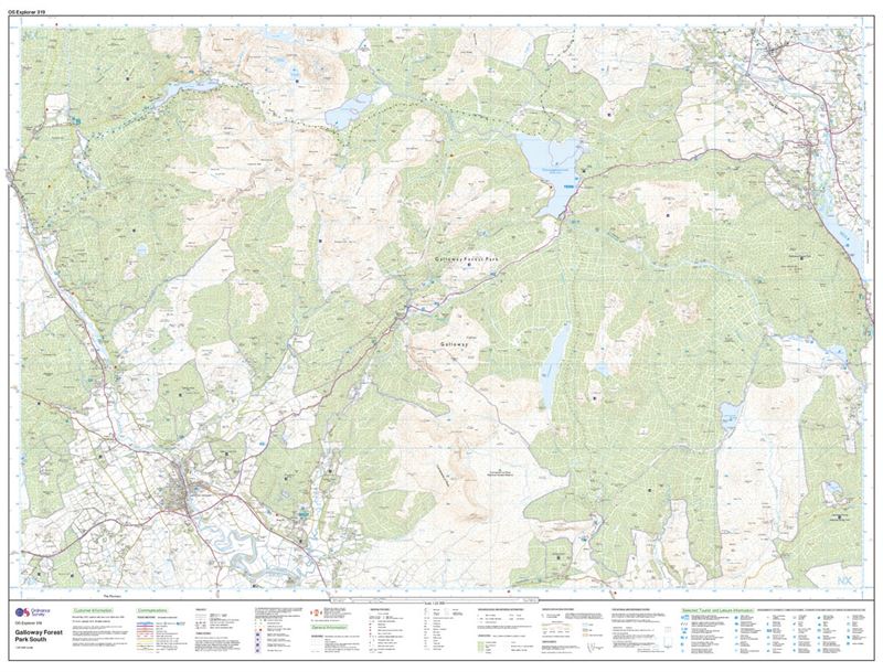 OS Explorer 319 Paper - Galloway Forest Park South sheet