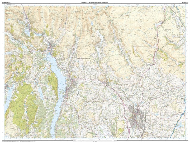 OS OL7 The English Lakes South-Eastern Area Active north sheet