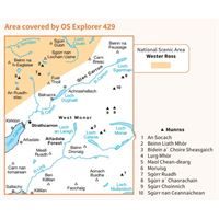 OS Explorer 429 Paper Glen Carron & West Monar 1:25,000 coverage