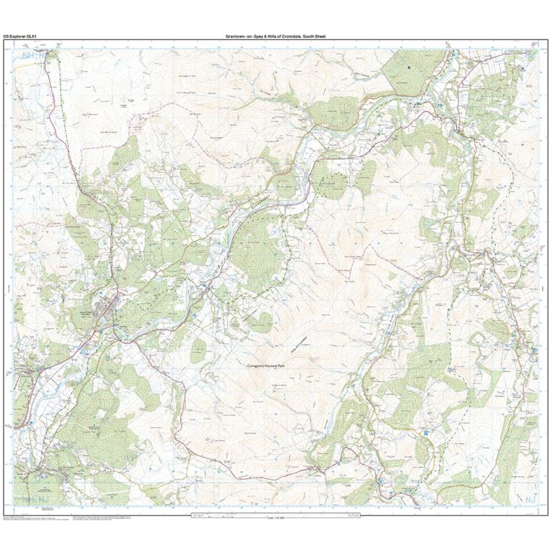 OS OL/Explorer 61 Paper - Grantown-on-Spey & Hills of Cromdale south sheet
