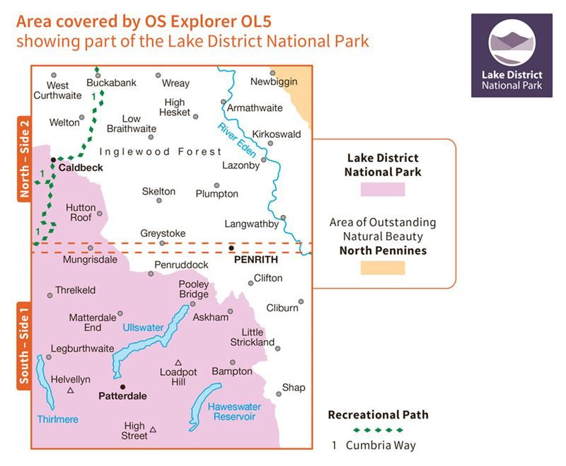 OS OL5 The English Lakes North-Eastern Area Active coverage