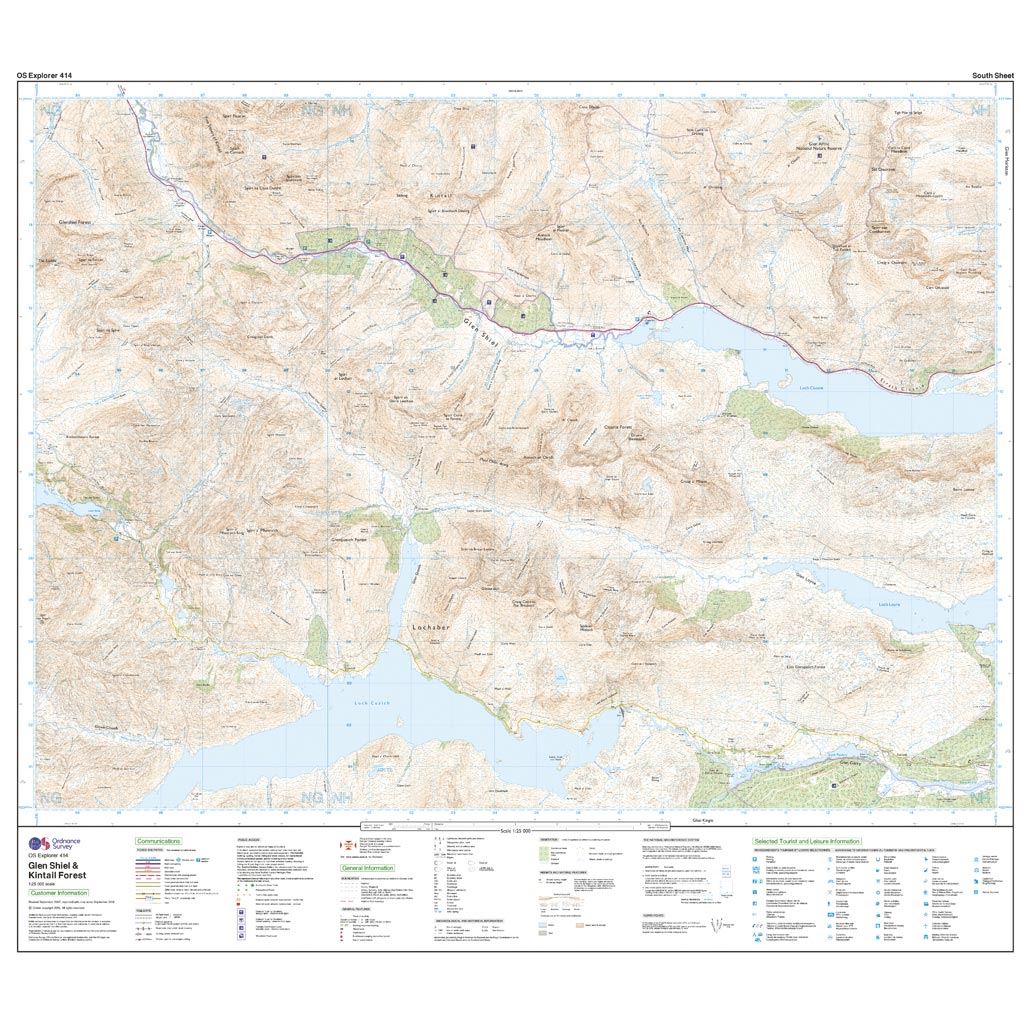 414 Glen Shiel and Kintail Forest OS Explorer Map OS Explorer Paper Map 
