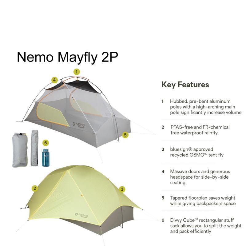 Nemo Mayfly OSMO Ultralight Backpacking 2 Person Tent