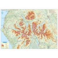 Topographical Map of the Lake District Wainwright Fells