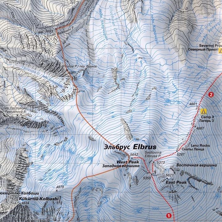 Climbing Map - Elbrus detail
