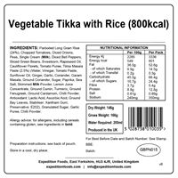 Expedition Foods Vegetable Tikka with Rice (Gluten Free, Vegetarian, 800kcal)														