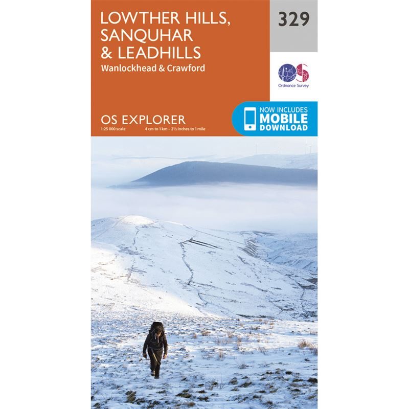 OS Explorer 329 Paper - Lowther Hills, Sanquhar & Leadhills