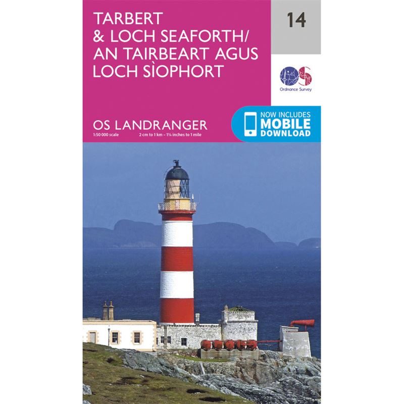 OS Landranger 14 Paper - Tarbert & Loch Seaforth