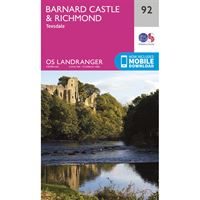 OS Landranger 92 Barnard Castle & Richmond