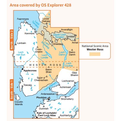 OS Explorer 428 Paper - Kyle of Lochalsh, Plockton, Applecross 1:25,000 coverage