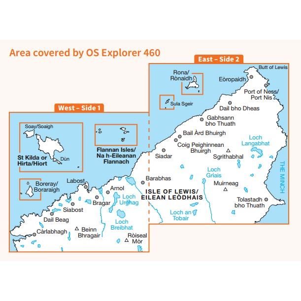 OS Explorer 460 Paper - North Lewis coverage
