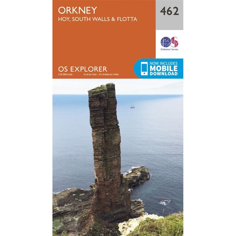 OS Explorer 462 Paper - Orkney - Hoy, South Walls & Flotta