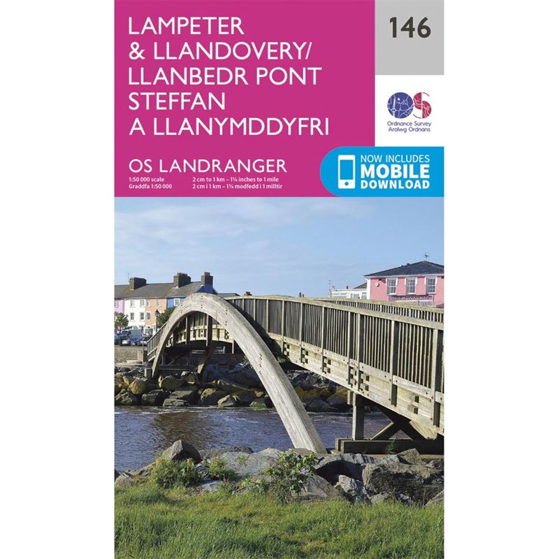 OS Landranger 146 Paper - Lampeter & Llandovery