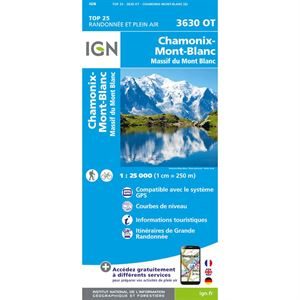 IGN 3630 OT - Chamonix, Massif du Mont Blanc 1:25,000