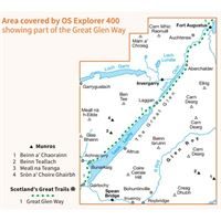 OS Explorer 400 Paper Loch Lochy & Glen Roy 1:25,000 coverage