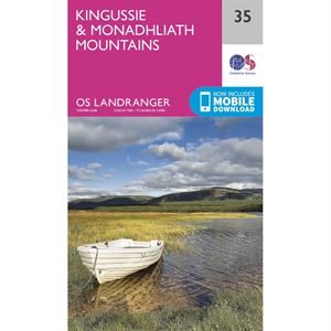 OS Landranger 35 Paper - Kingussie & Monadliath Mountains 1:50,000