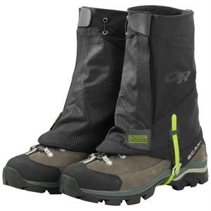 Outdoor Research Flex-Tex 2 Gaiters fitted on boots
